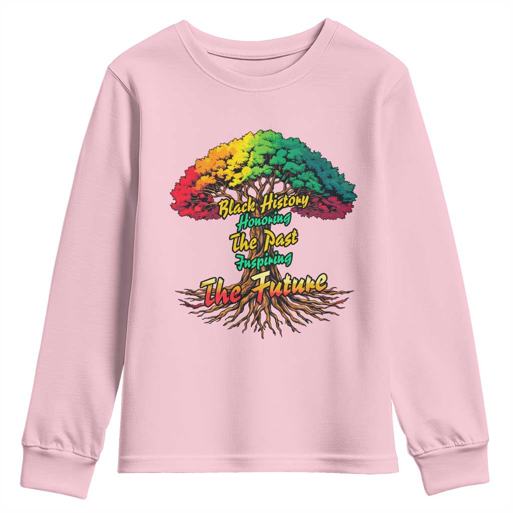 Black History Month Quote Youth Sweatshirt Inspiring The Future Honoring The Past - African Pride