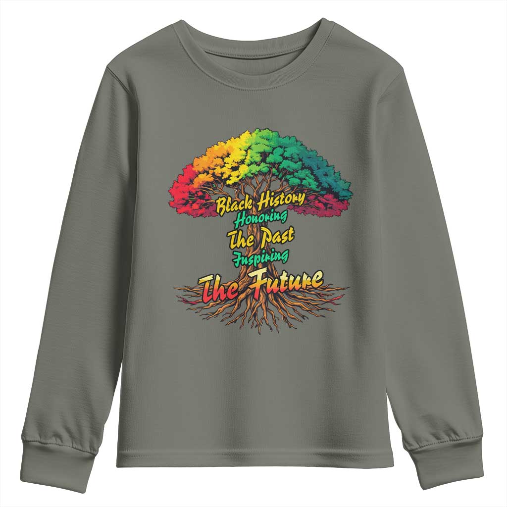 Black History Month Quote Youth Sweatshirt Inspiring The Future Honoring The Past - African Pride