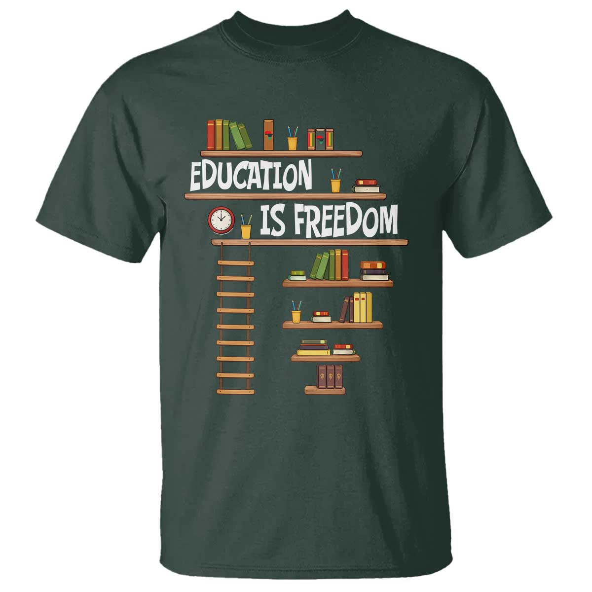 Education Is Freedom T Shirt African American History Africa Map Books - African Pride