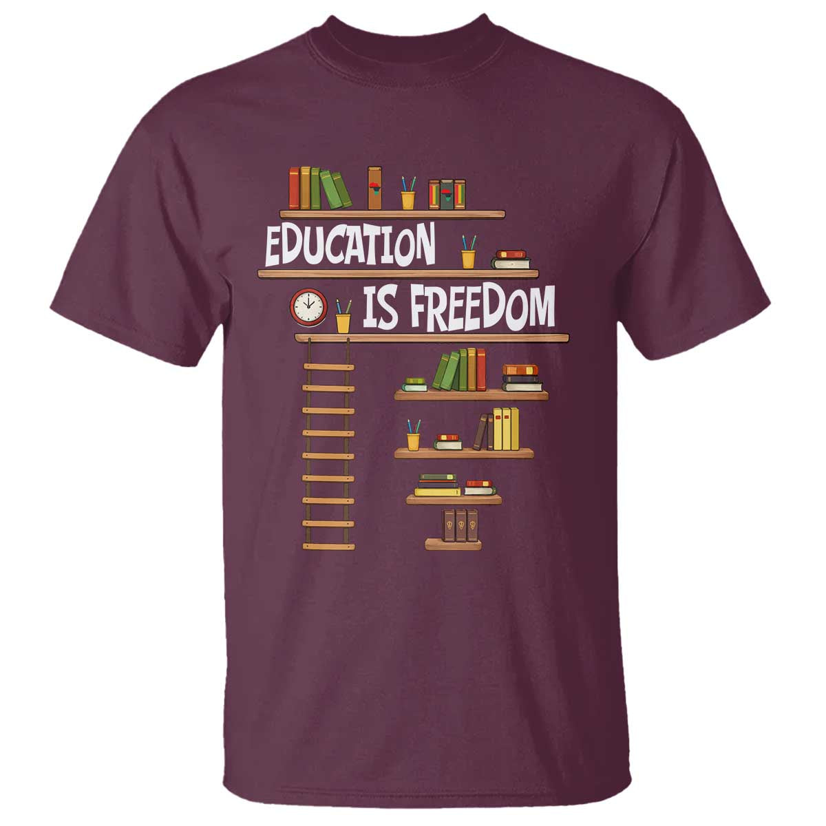 Education Is Freedom T Shirt African American History Africa Map Books - African Pride
