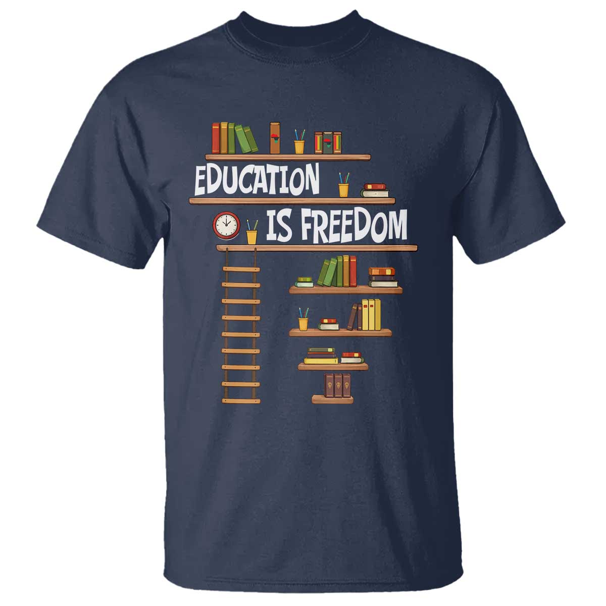 Education Is Freedom T Shirt African American History Africa Map Books - African Pride