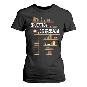 Education Is Freedom T Shirt For Women African American History Africa Map Books - African Pride