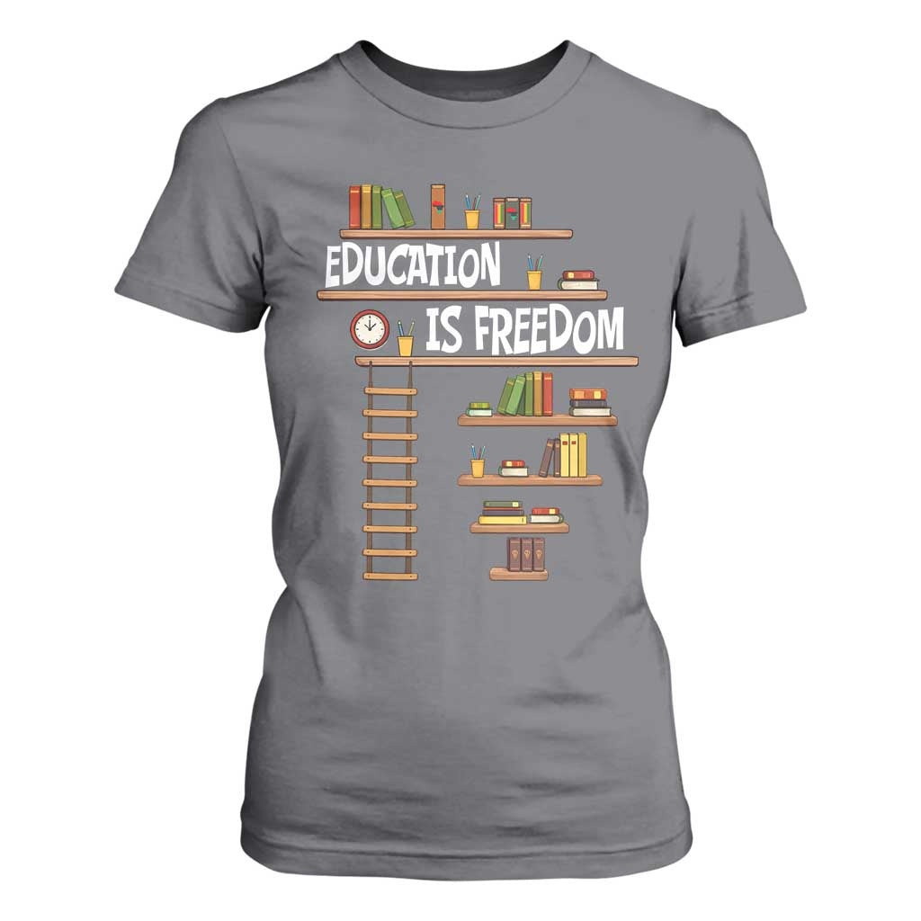 Education Is Freedom T Shirt For Women African American History Africa Map Books - African Pride