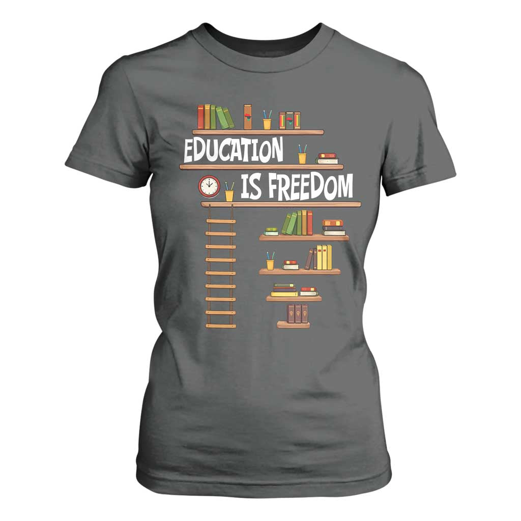 Education Is Freedom T Shirt For Women African American History Africa Map Books - African Pride