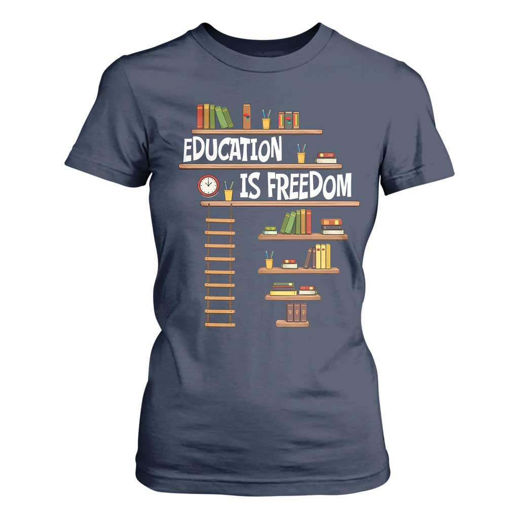 Education Is Freedom T Shirt For Women African American History Africa Map Books - African Pride