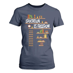 Education Is Freedom T Shirt For Women African American History Africa Map Books - African Pride