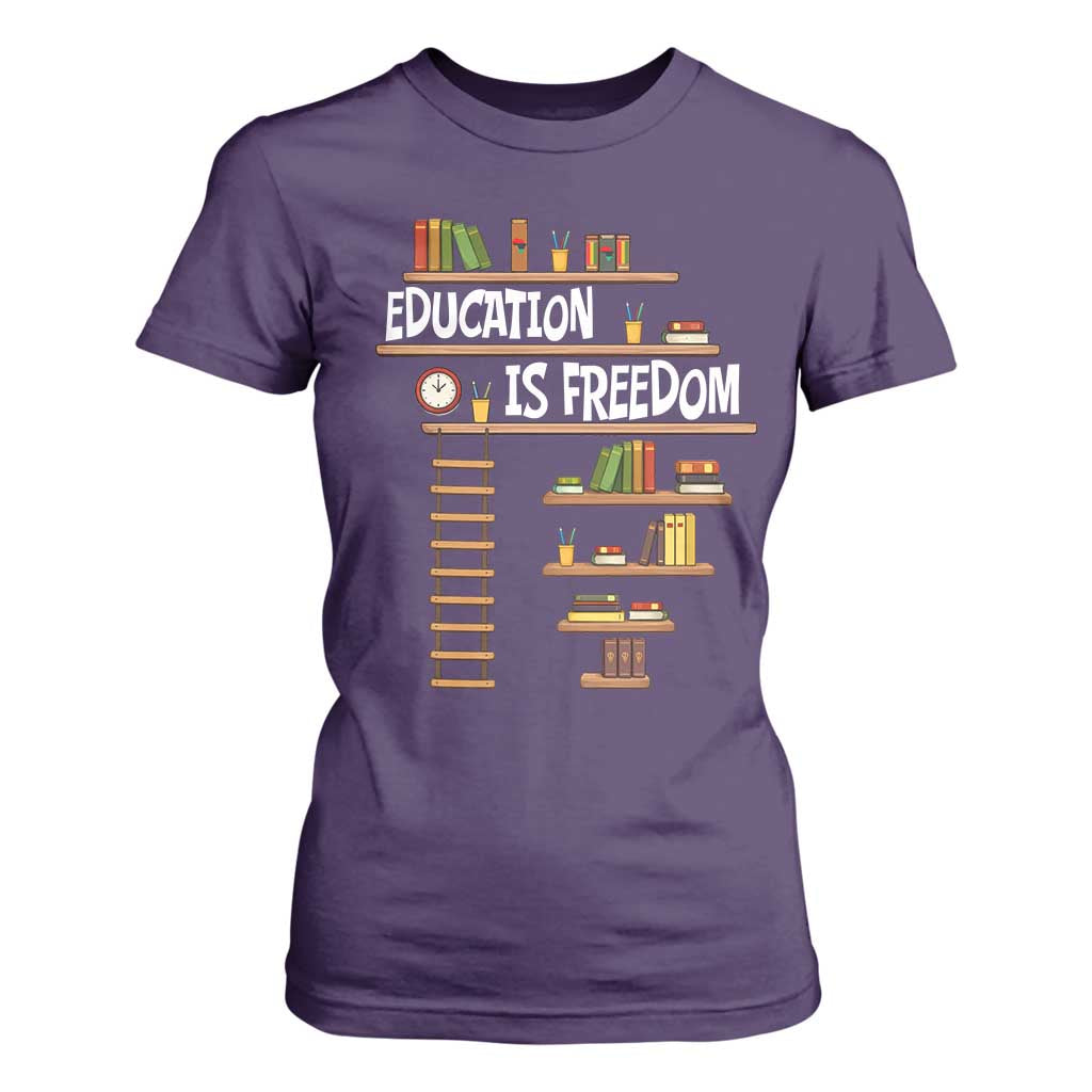 Education Is Freedom T Shirt For Women African American History Africa Map Books - African Pride