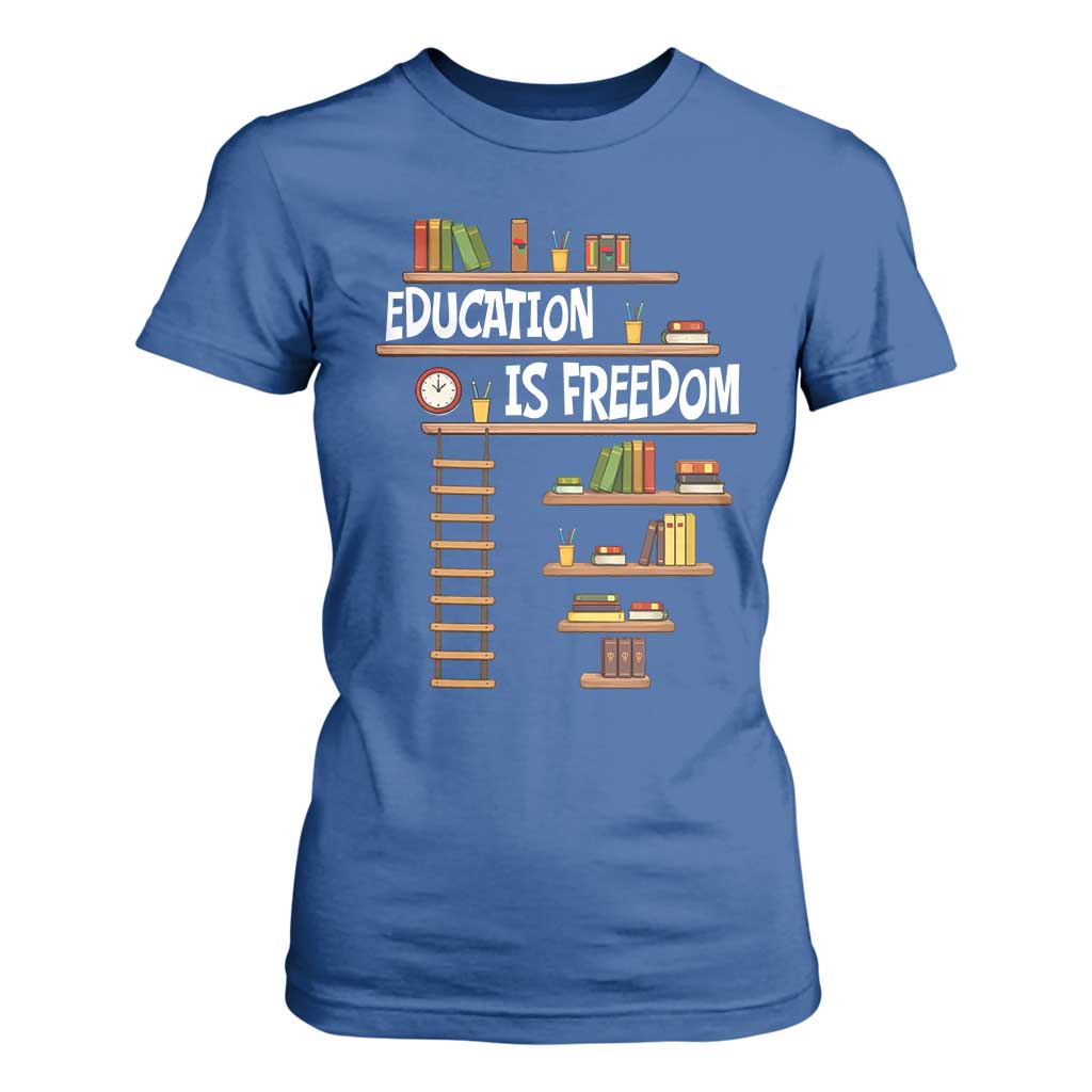 Education Is Freedom T Shirt For Women African American History Africa Map Books - African Pride