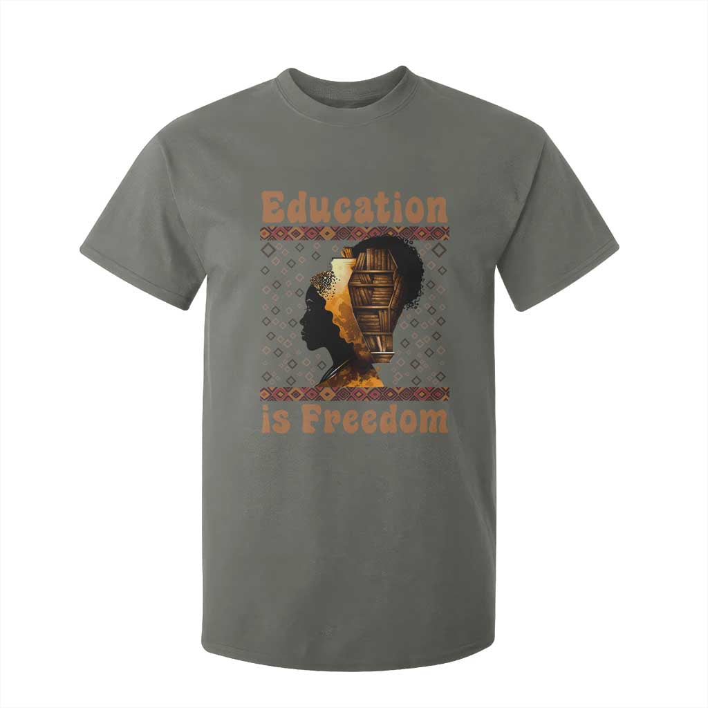 Education Is Freedom T Shirt For Kid Black History Women Teacher Gift - African Pride