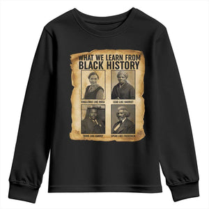What We Learn From Black History Youth Sweatshirt Vintage African American Leaders - African Pride