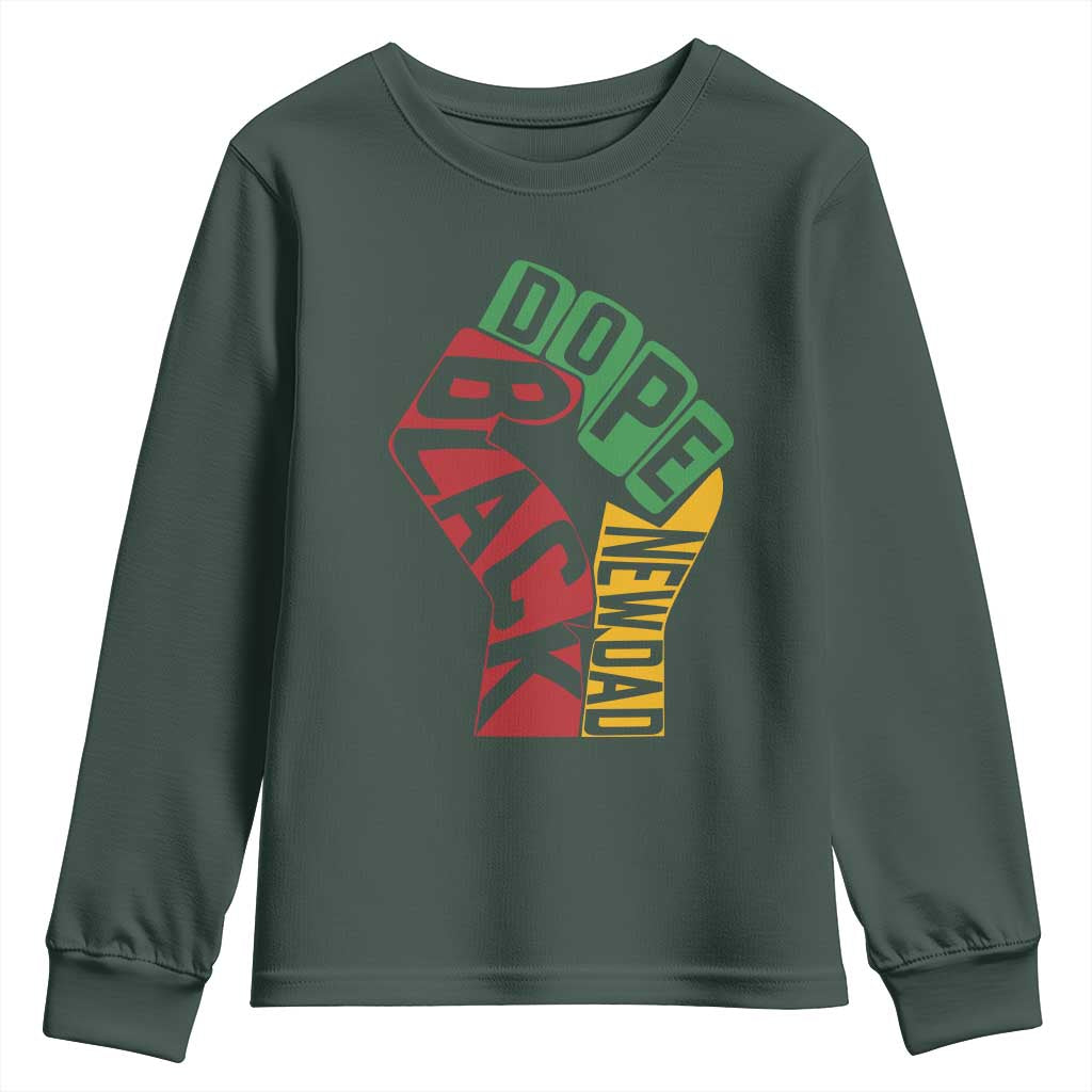First Fathers Day Black Dad Youth Sweatshirt New Dad Gift