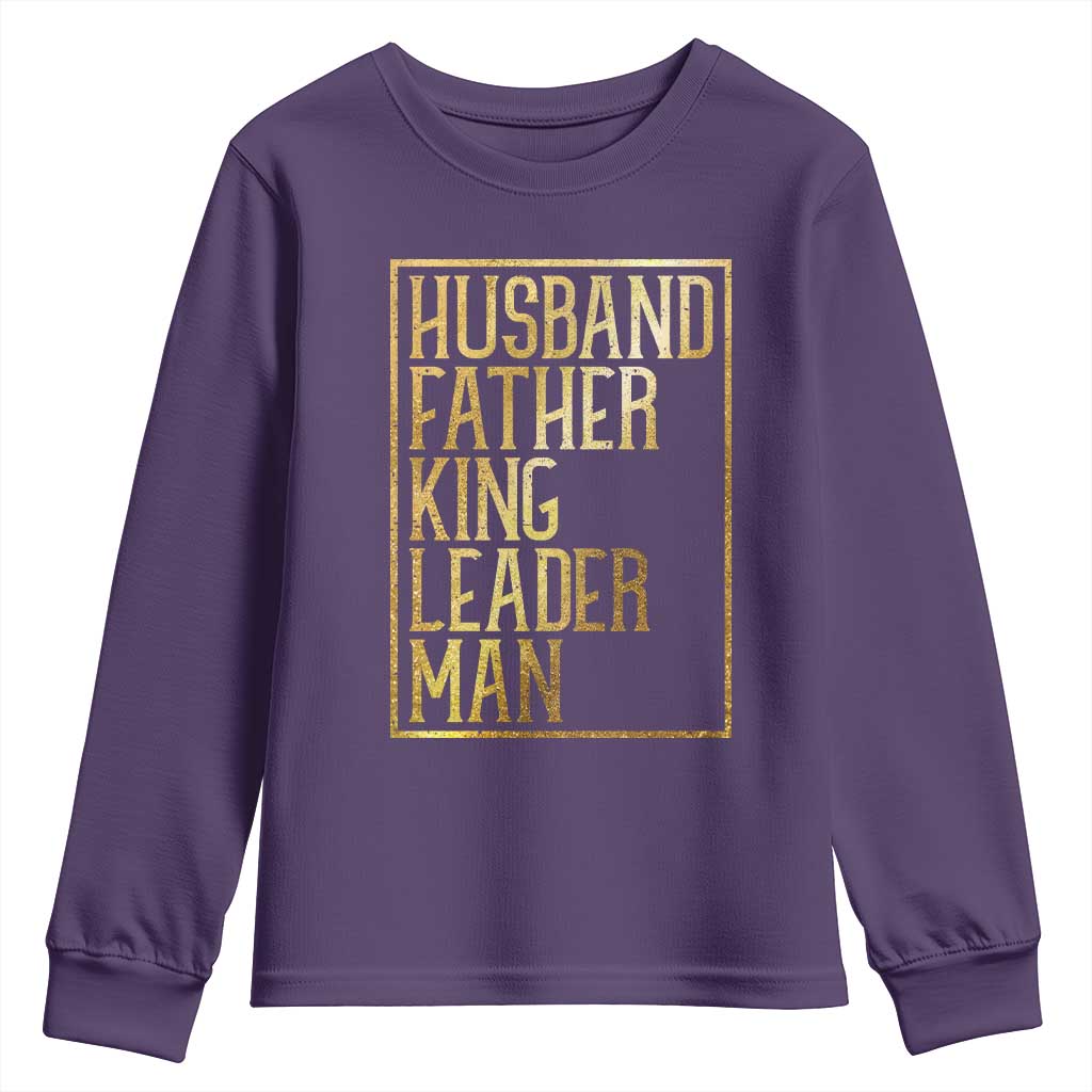 Husband Father King Leader Man Youth Sweatshirt Proud Black Dad Gift