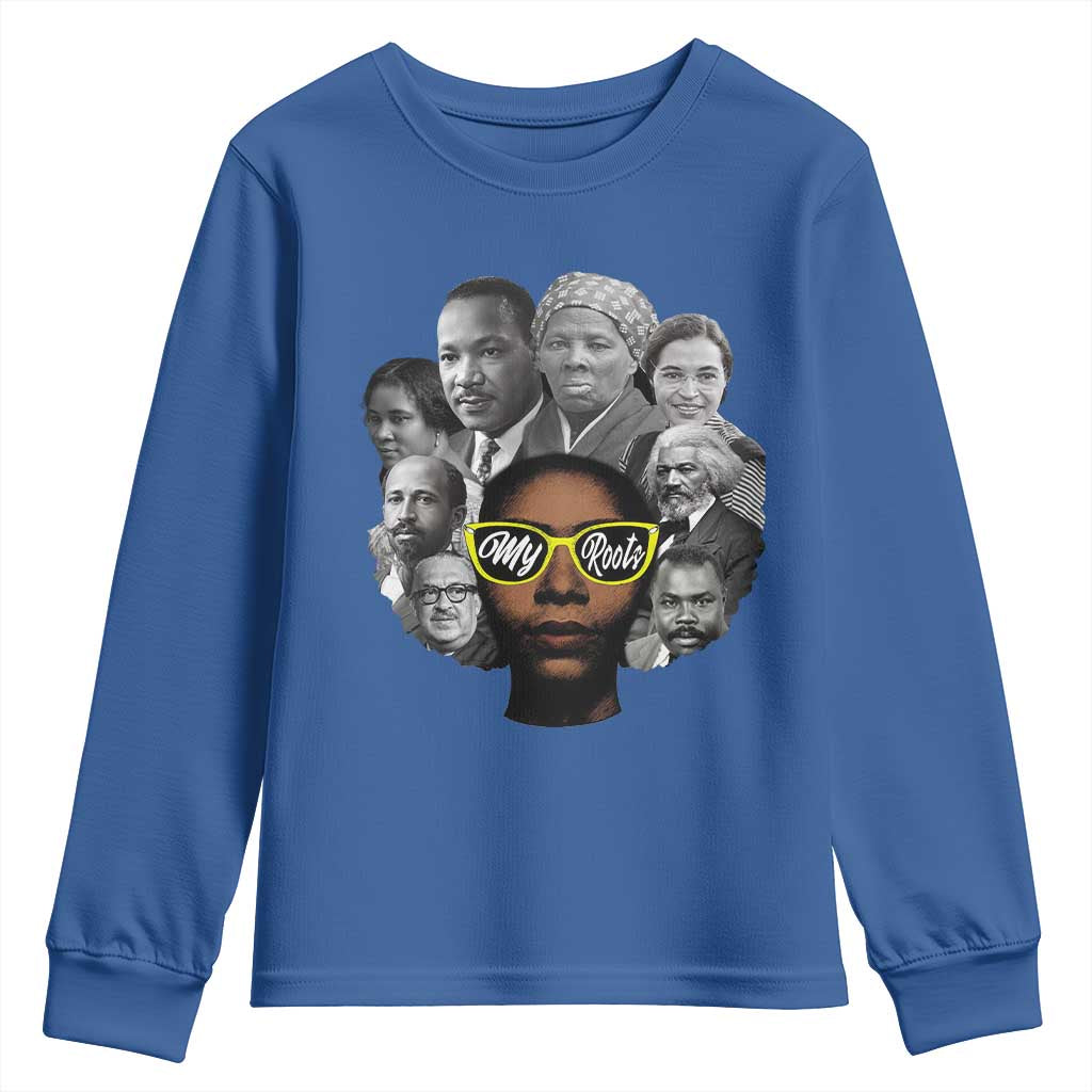 My Roots Black History Leaders Youth Sweatshirt African American Heritage - African Pride