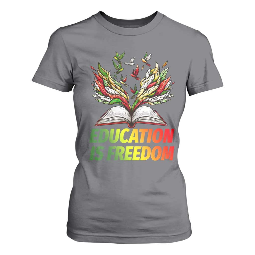 Education Is Freedom T Shirt For Women Inspirational Black Teacher Gift - African Pride