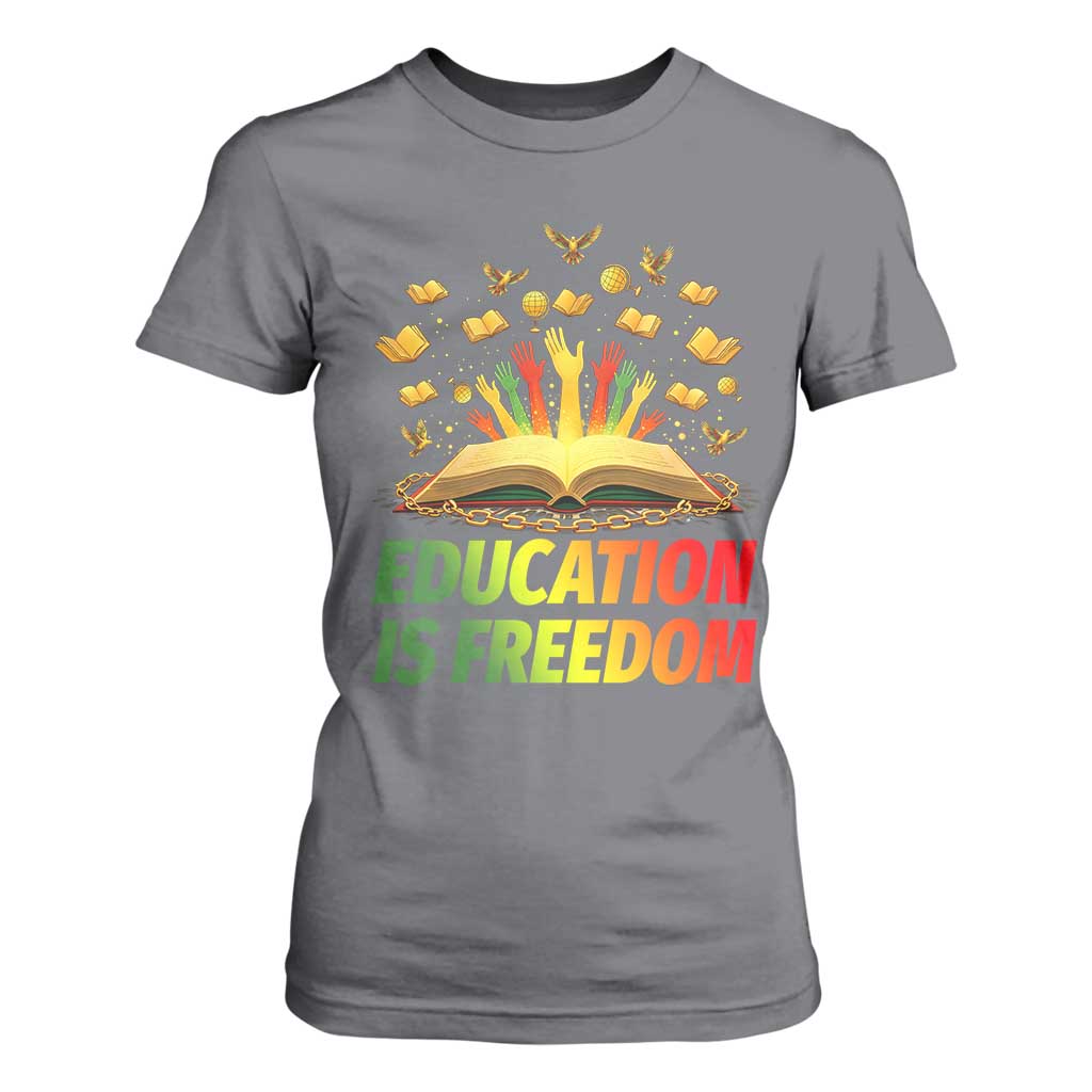 Education Is Freedom T Shirt For Women Black Education Teacher Gift - African Pride