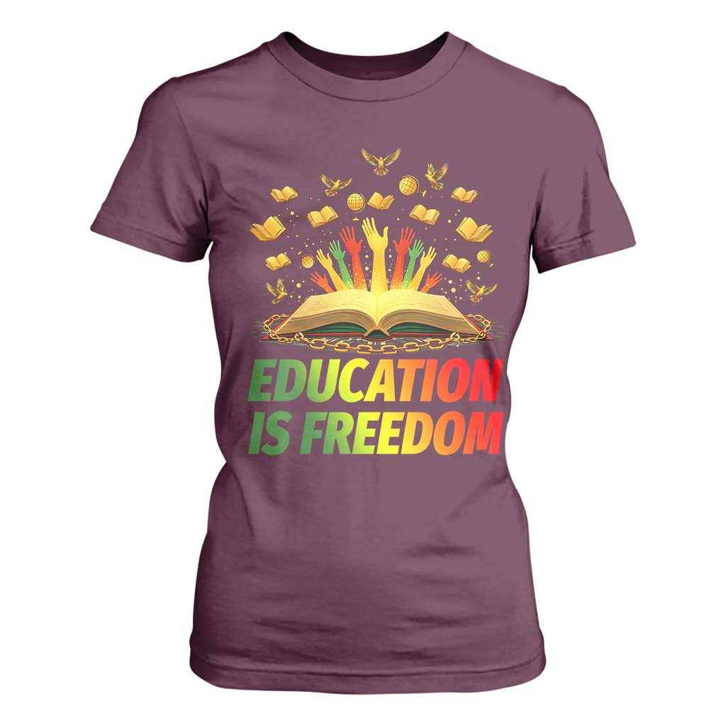 Education Is Freedom T Shirt For Women Black Education Teacher Gift - African Pride