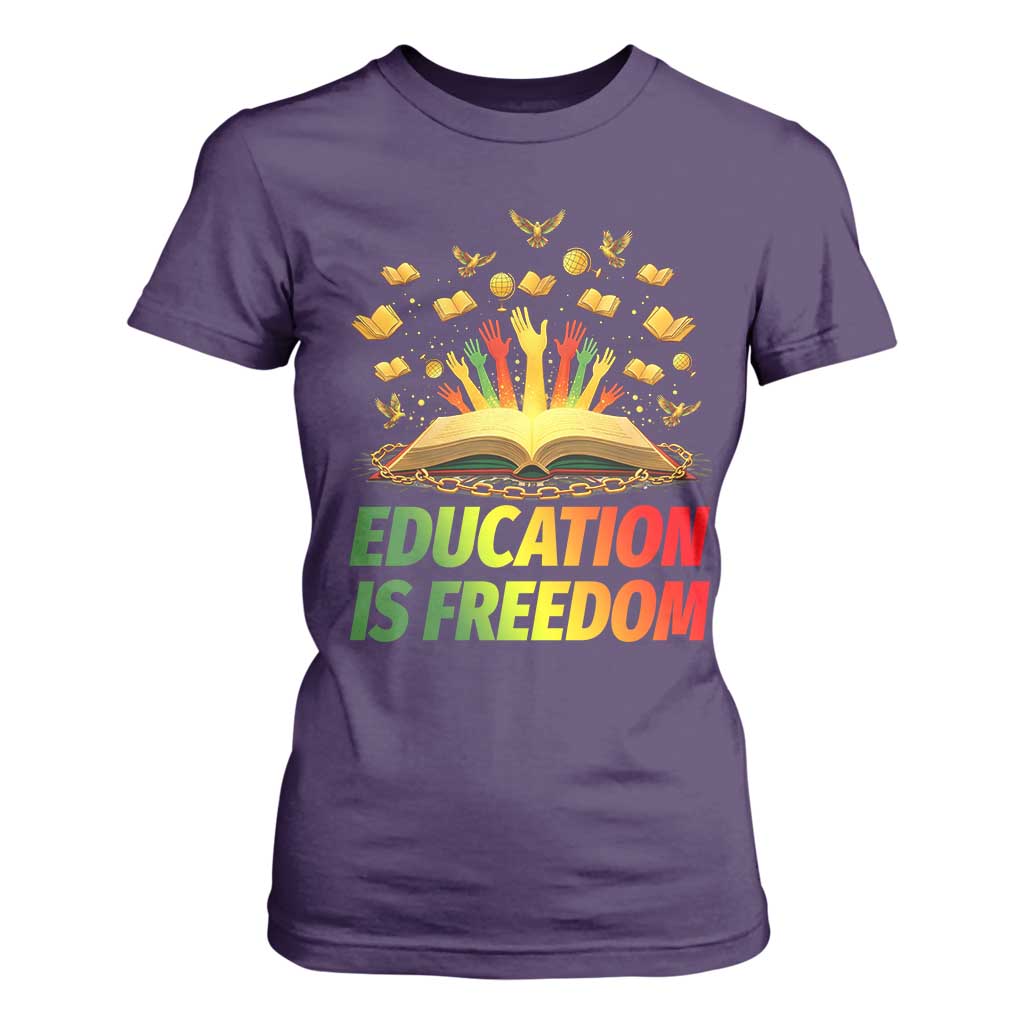 Education Is Freedom T Shirt For Women Black Education Teacher Gift - African Pride