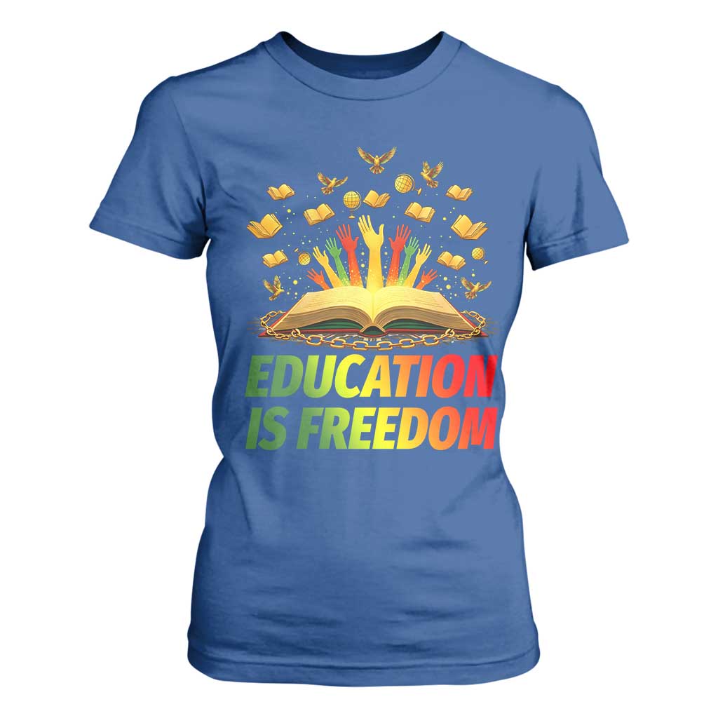 Education Is Freedom T Shirt For Women Black Education Teacher Gift - African Pride