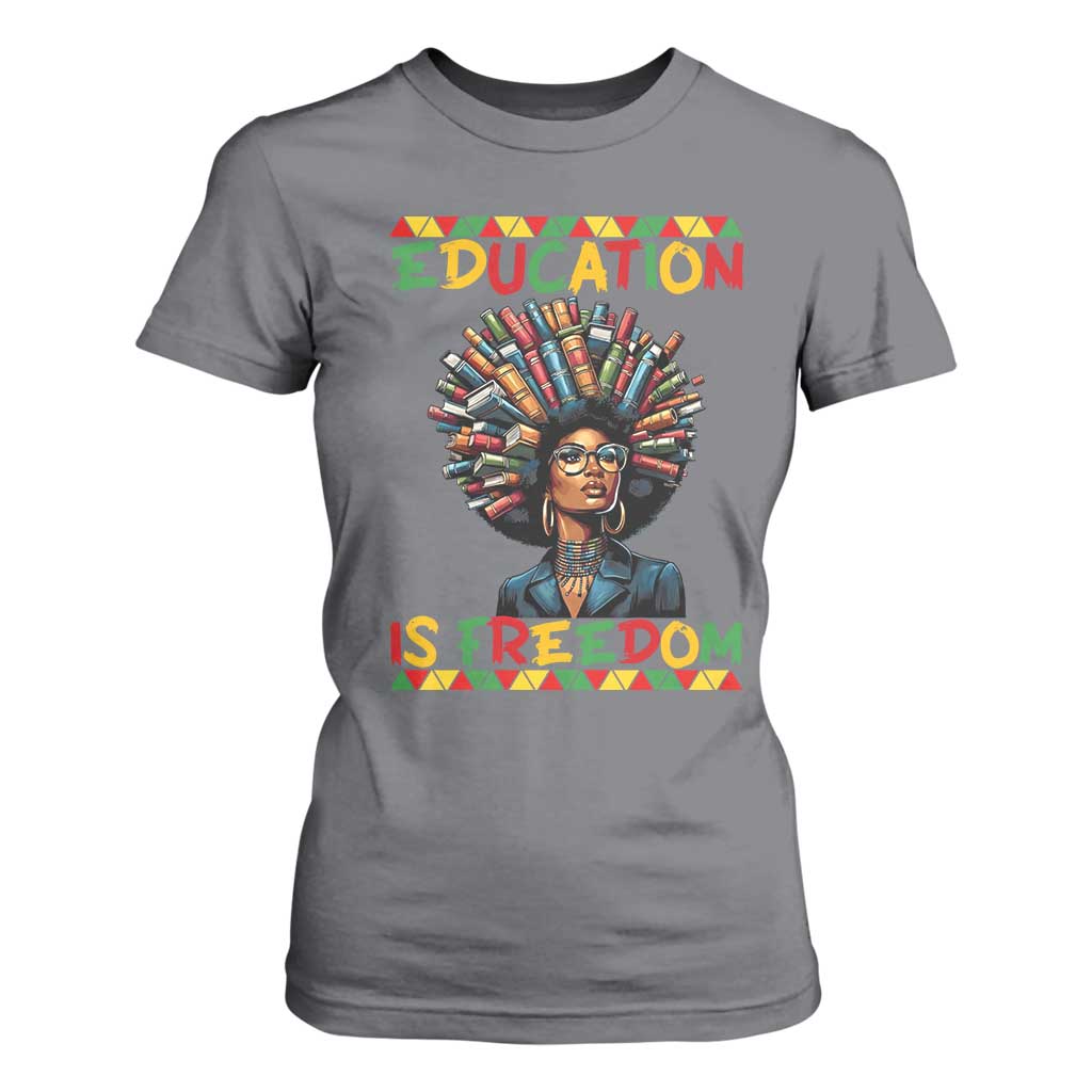 Education Is Freedom T Shirt For Women Black History Month Gift For Teachers - African Pride