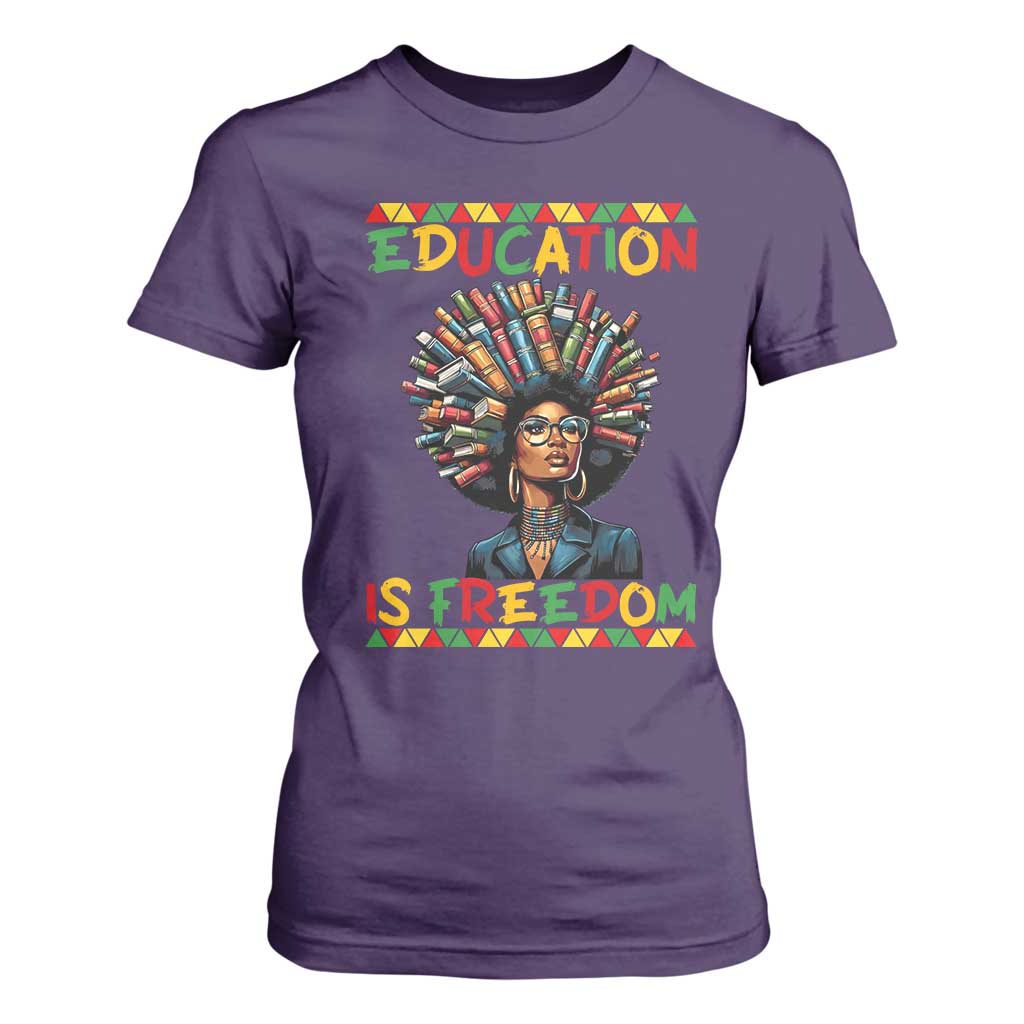Education Is Freedom T Shirt For Women Black History Month Gift For Teachers - African Pride