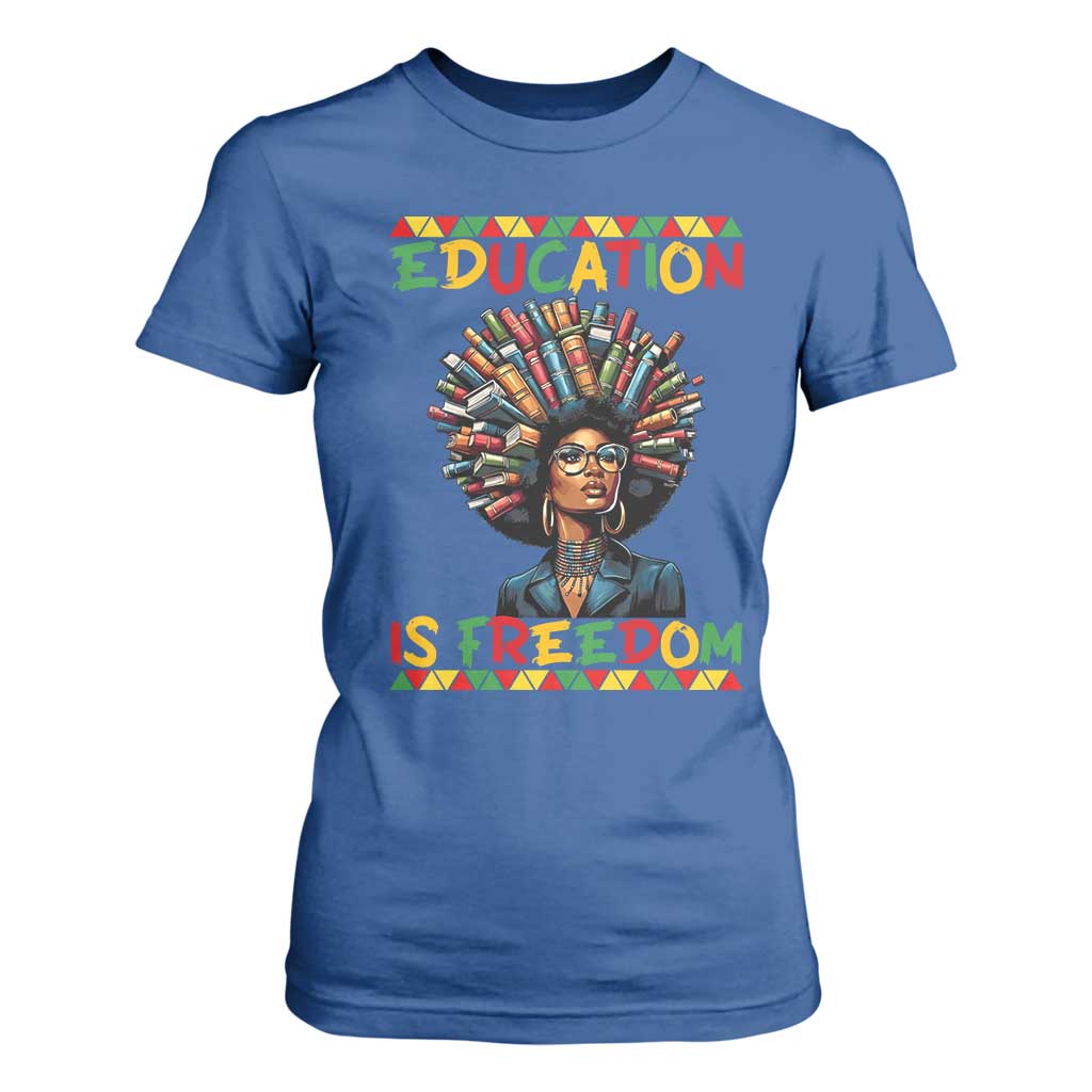 Education Is Freedom T Shirt For Women Black History Month Gift For Teachers - African Pride
