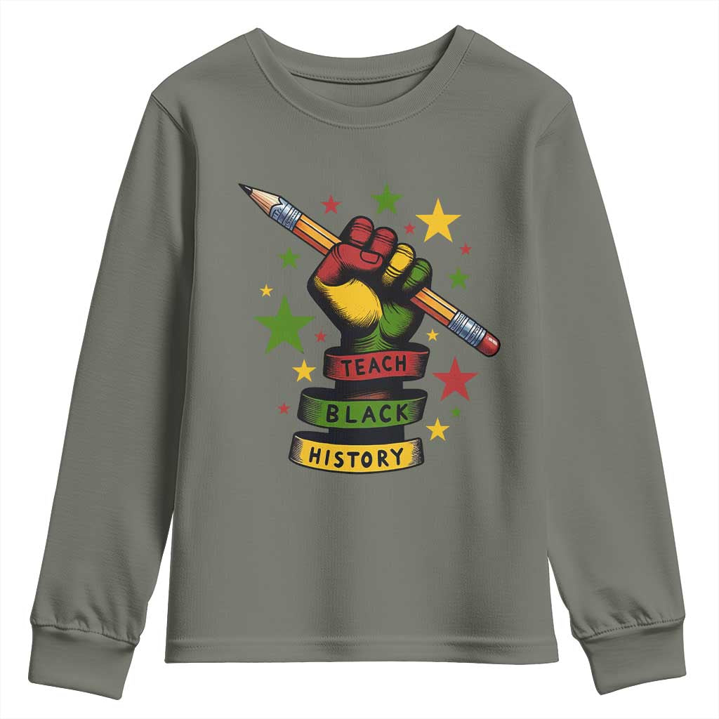 Teach Black History Education Pride Youth Sweatshirt Black History Month - African Pride