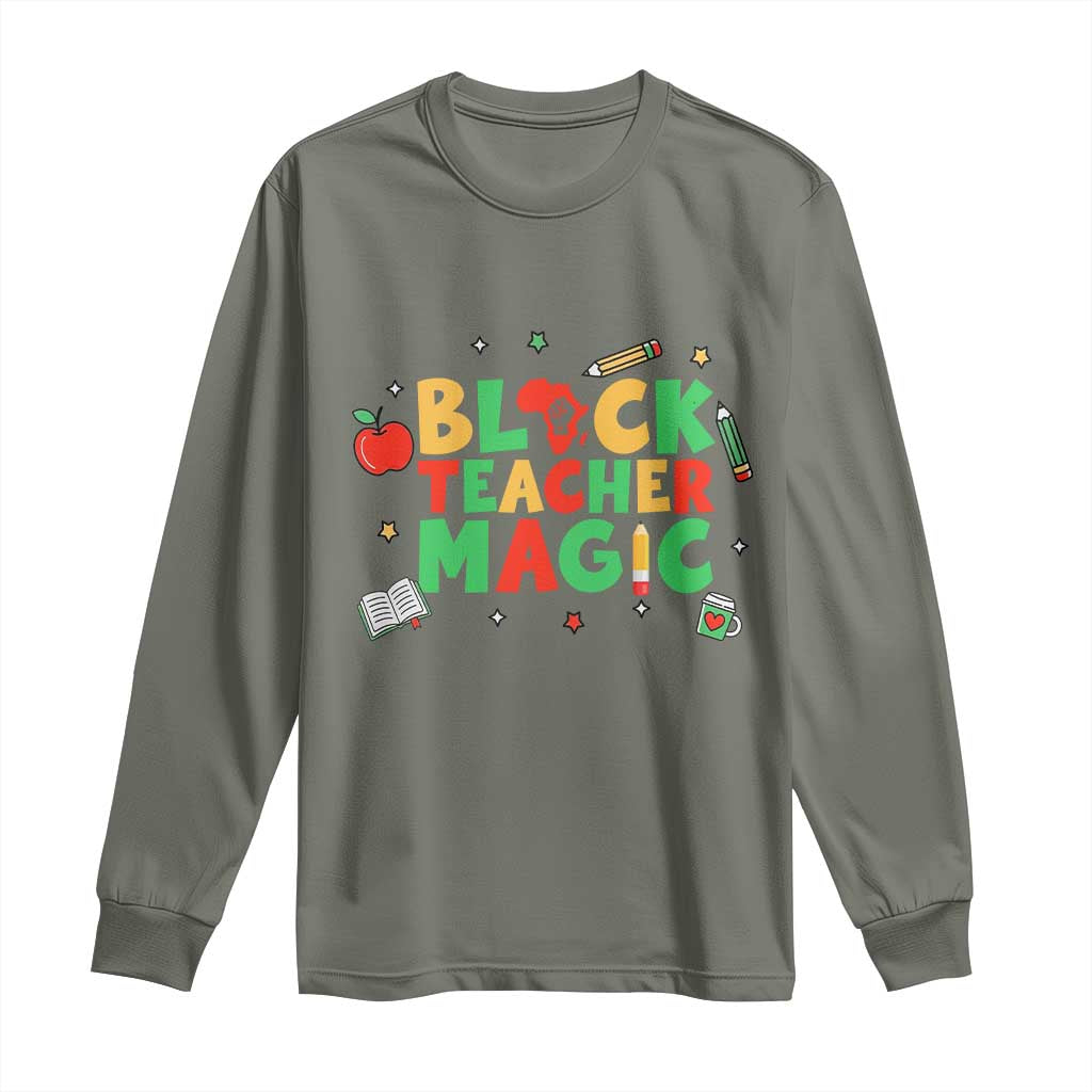 Inspirational Black Teacher Magic Long Sleeve Shirt African American History Month - African Pride