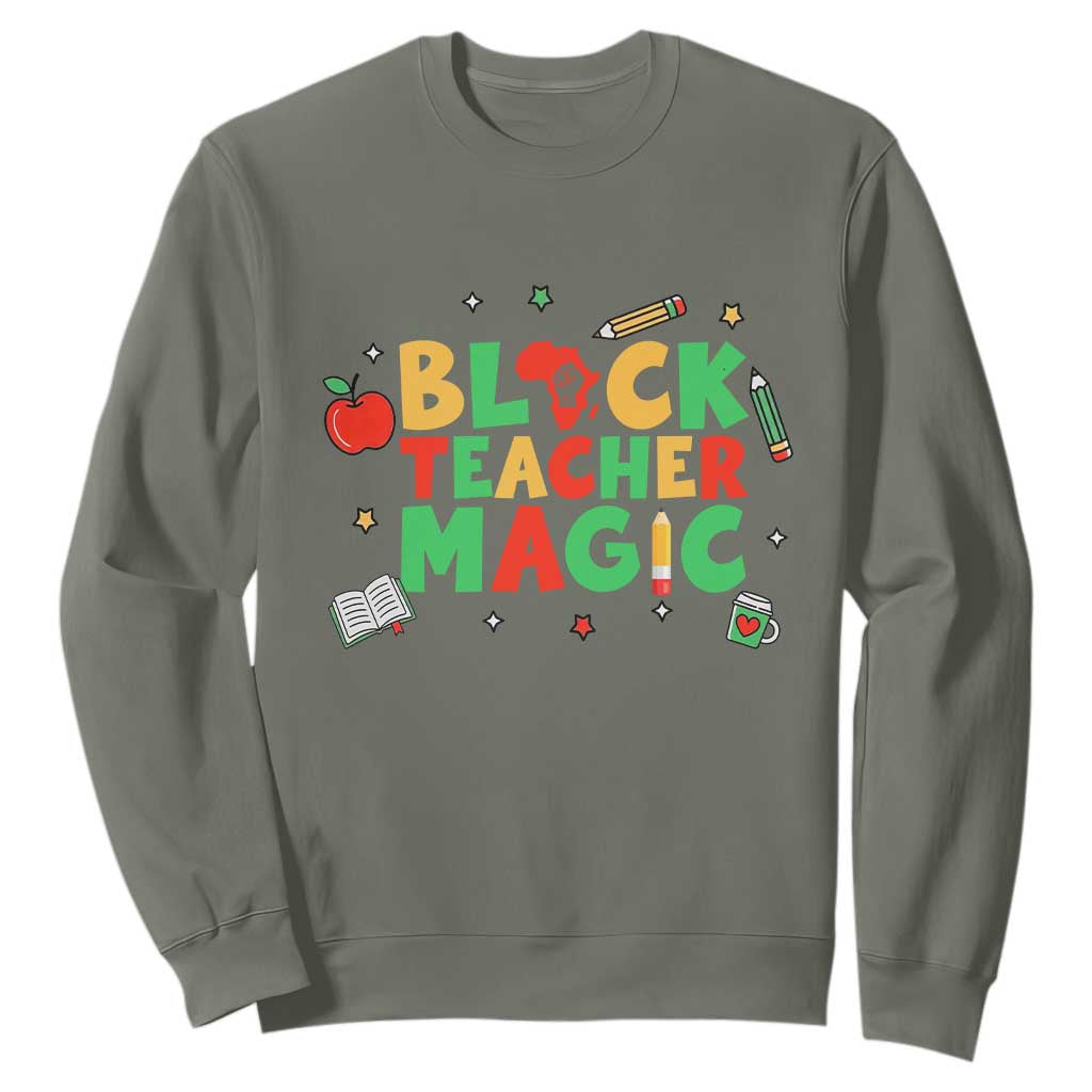 Inspirational Black Teacher Magic Sweatshirt African American History Month - African Pride