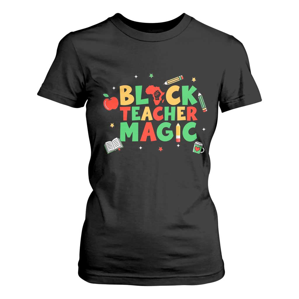 Inspirational Black Teacher Magic T Shirt For Women African American History Month - African Pride