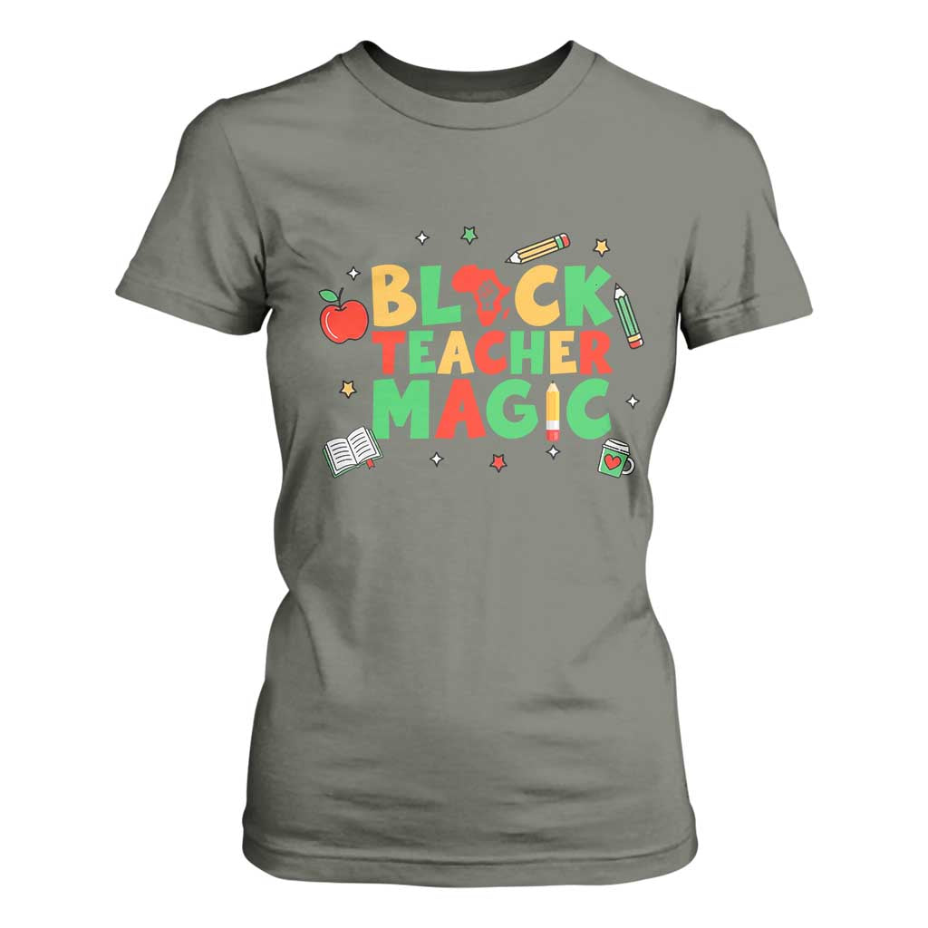 Inspirational Black Teacher Magic T Shirt For Women African American History Month - African Pride