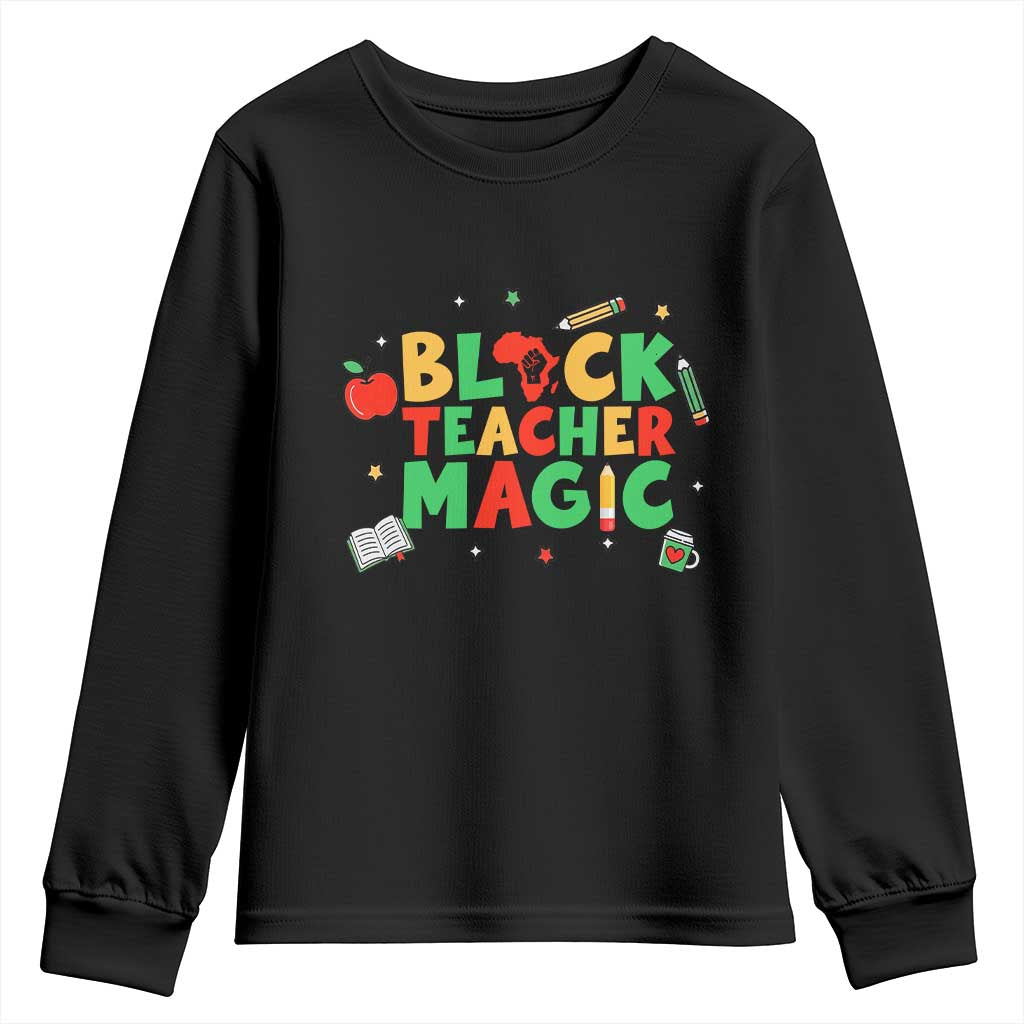 Inspirational Black Teacher Magic Youth Sweatshirt African American History Month - African Pride