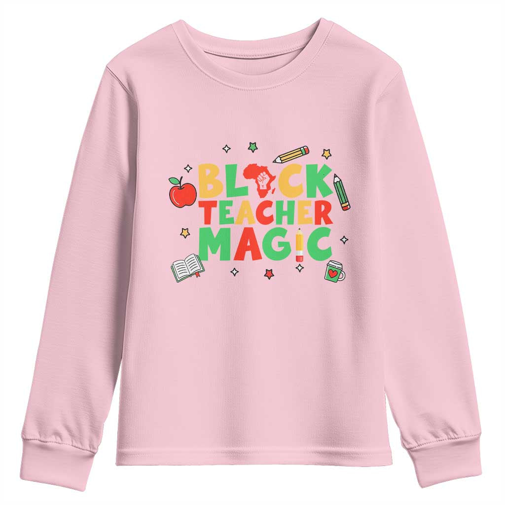 Inspirational Black Teacher Magic Youth Sweatshirt African American History Month - African Pride
