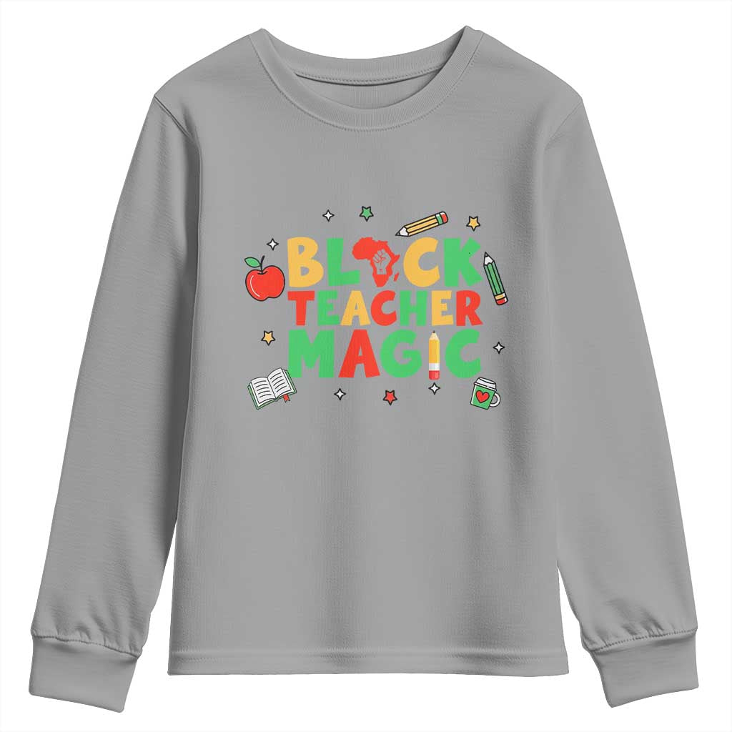 Inspirational Black Teacher Magic Youth Sweatshirt African American History Month - African Pride
