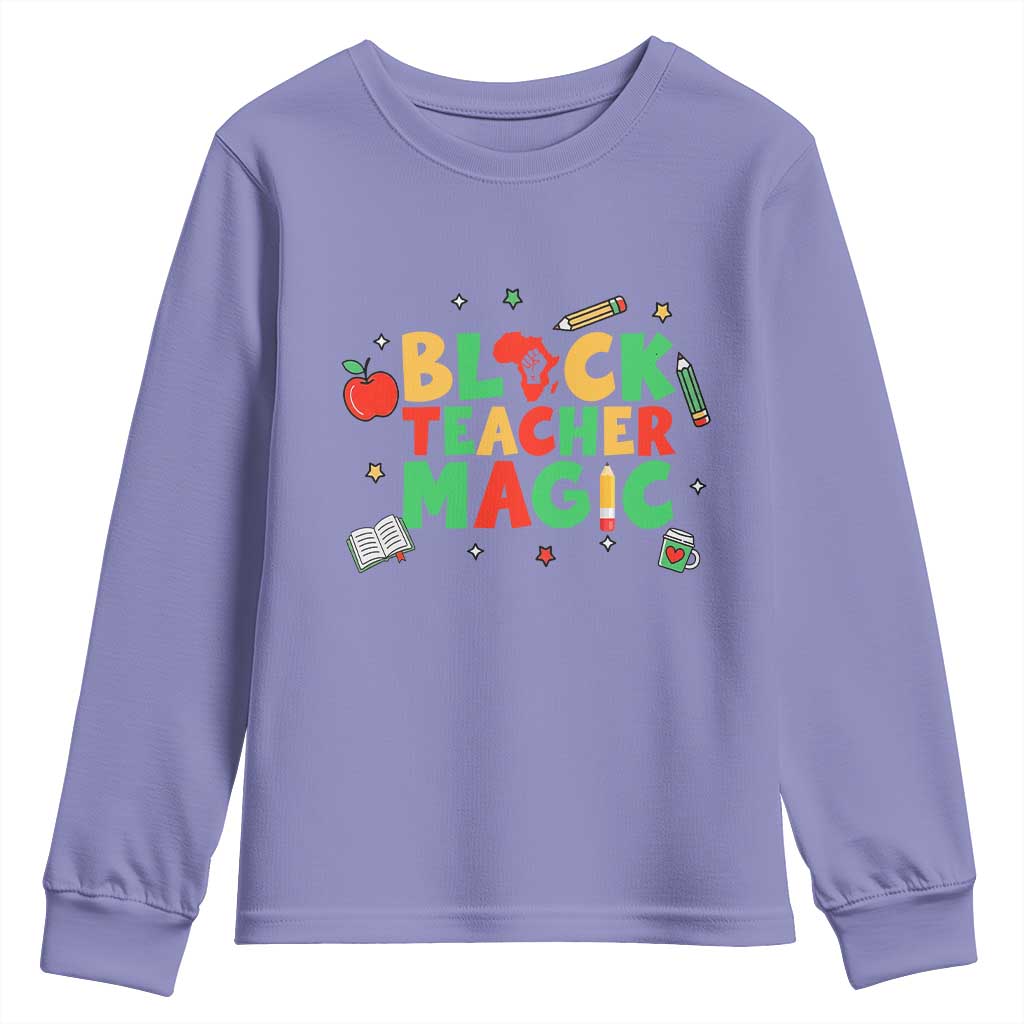 Inspirational Black Teacher Magic Youth Sweatshirt African American History Month - African Pride