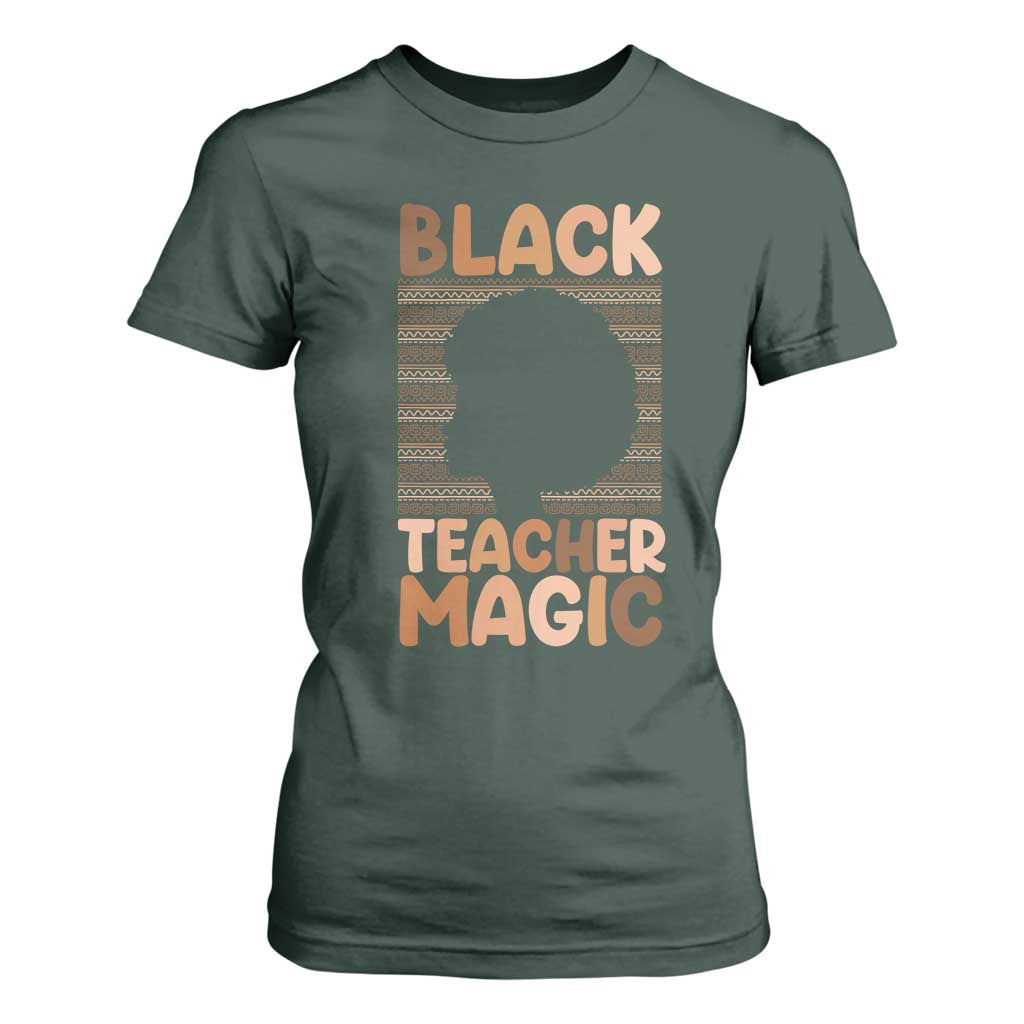 Black Teacher Magic T Shirt For Women Empowering African American Pride Teacher Gift - African Pride