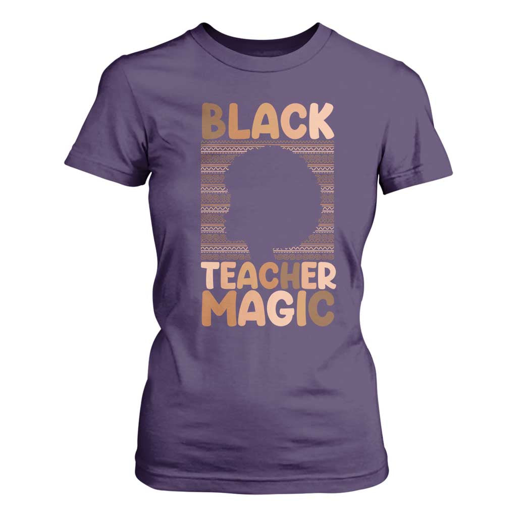 Black Teacher Magic T Shirt For Women Empowering African American Pride Teacher Gift - African Pride