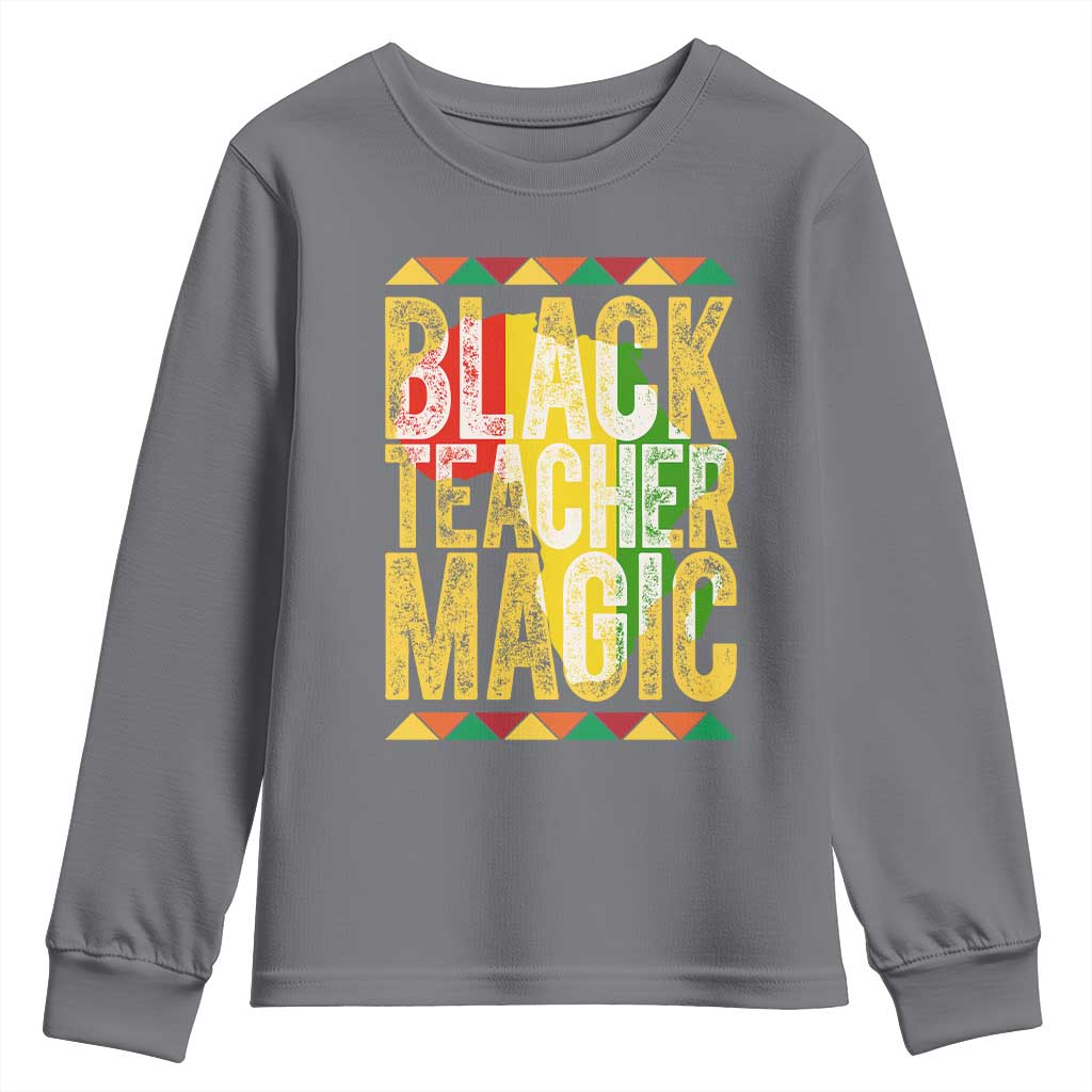 Black History Month Gift Youth Sweatshirt Black Teacher Magic - African Pride