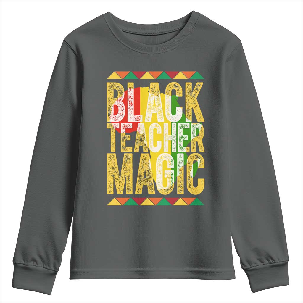 Black History Month Gift Youth Sweatshirt Black Teacher Magic - African Pride