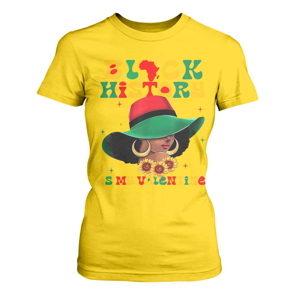 Black History Is My Valentine T Shirt For Women Women Gift For February - African Pride