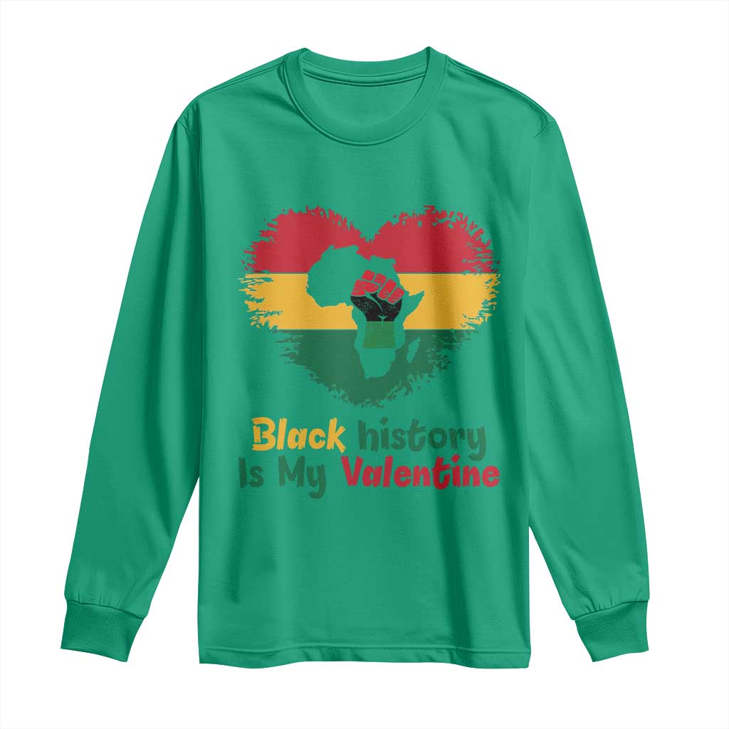 African American Women Pride Long Sleeve Shirt Black History Is My Valentine - African Pride
