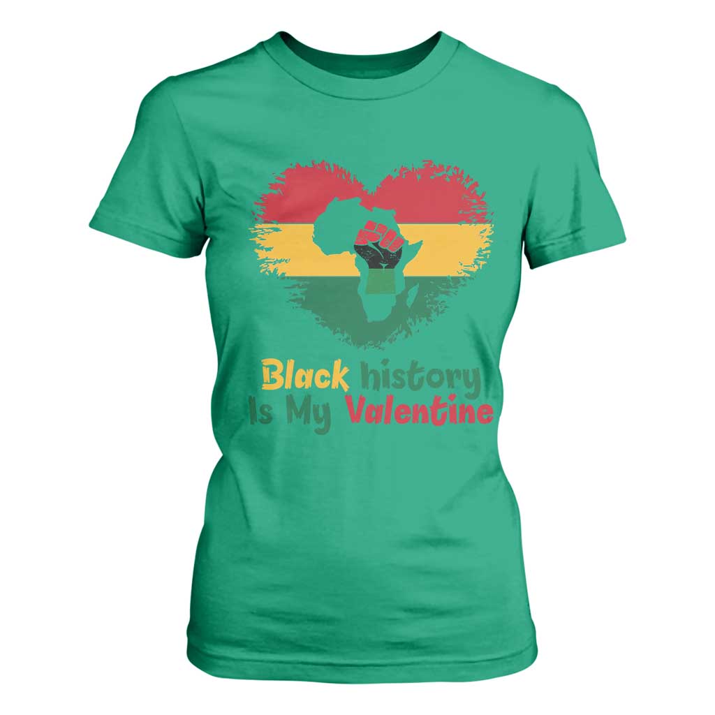 African American Women Pride T Shirt For Women Black History Is My Valentine - African Pride