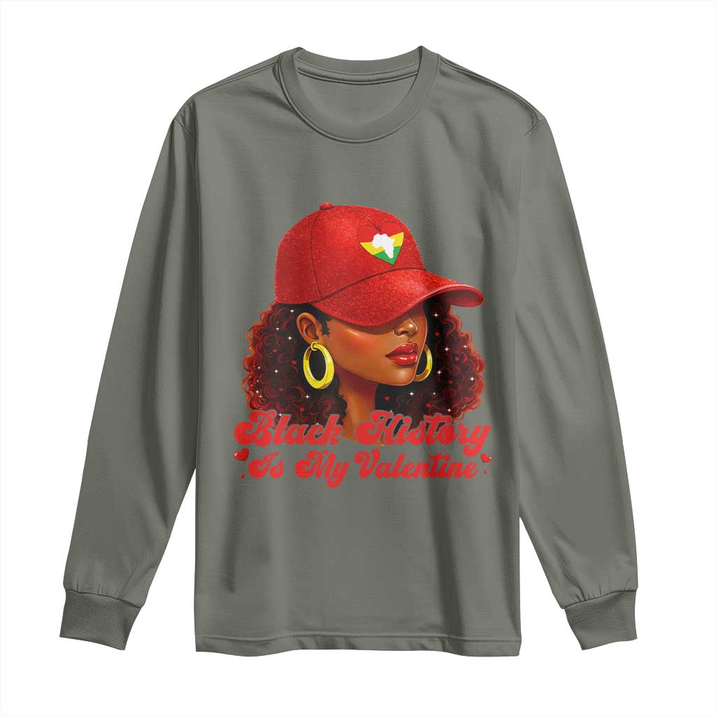 Black History Is My Valentine Long Sleeve Shirt Melanin Pride Valentines Day Gift - African Pride