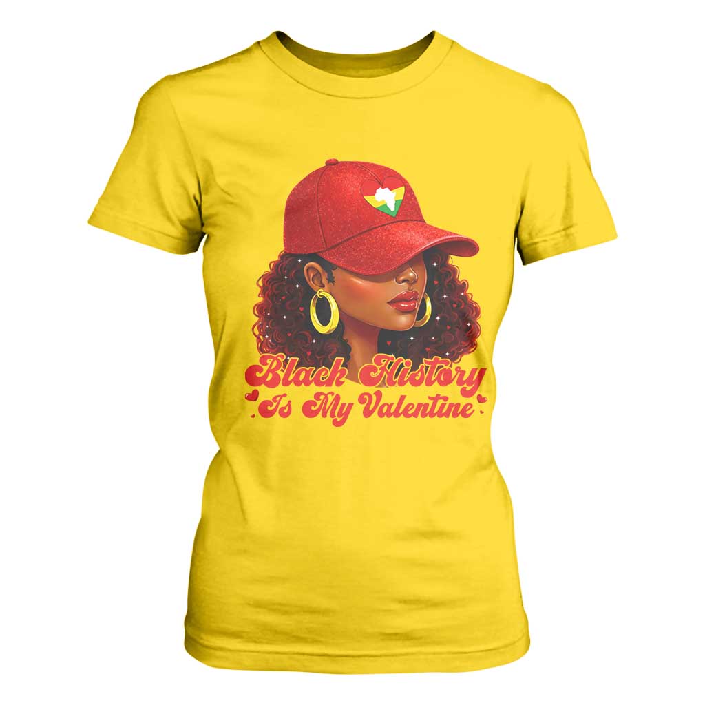 Black History Is My Valentine T Shirt For Women Melanin Pride Valentines Day Gift - African Pride