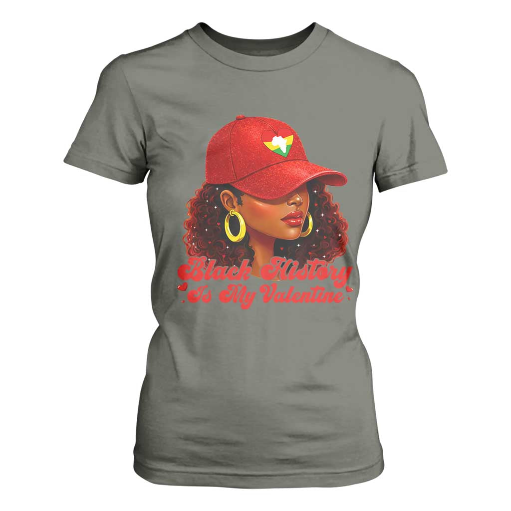 Black History Is My Valentine T Shirt For Women Melanin Pride Valentines Day Gift - African Pride