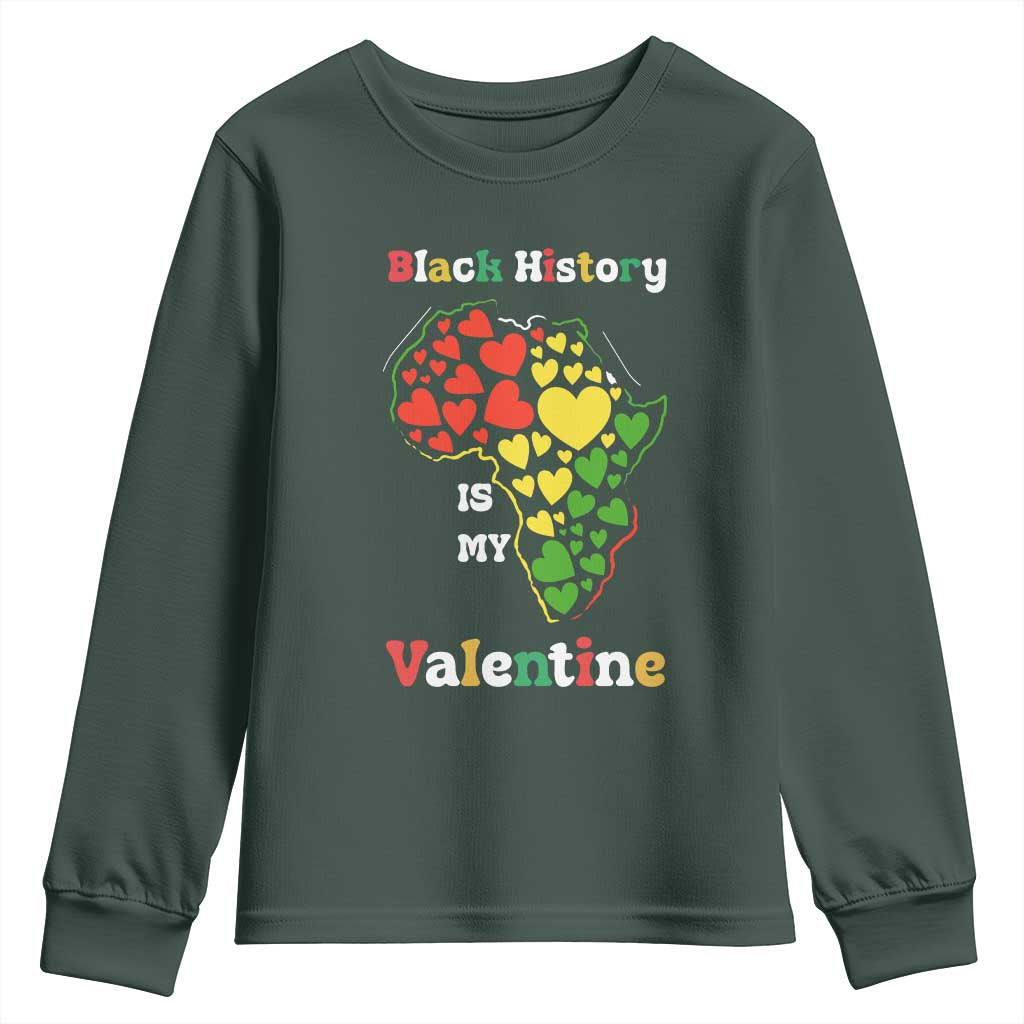 Melanin Queen Black History Month Youth Sweatshirt Is My Valentine - African Pride