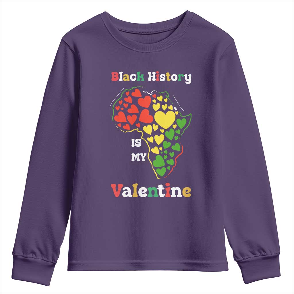 Melanin Queen Black History Month Youth Sweatshirt Is My Valentine - African Pride