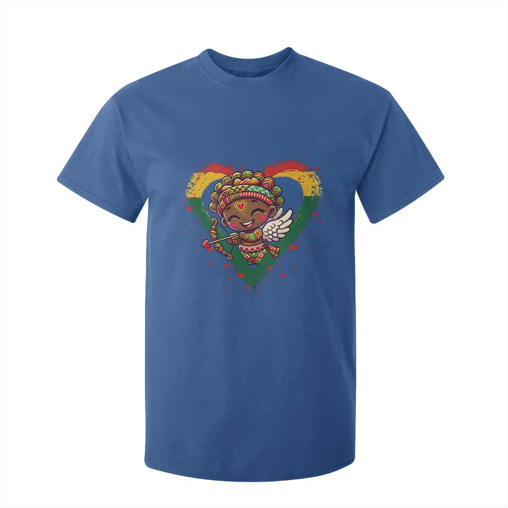 Cute Black Cupid T Shirt For Kid Melanin Pride Valentines Day Gift - African Pride