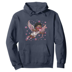 Cute Black Cupid Hoodie African American Valentines Day Gift - African Pride