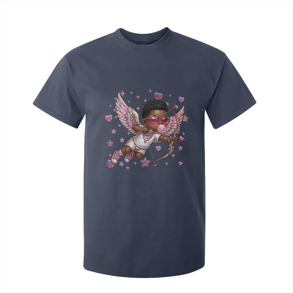 Cute Black Cupid T Shirt For Kid African American Valentines Day Gift - African Pride