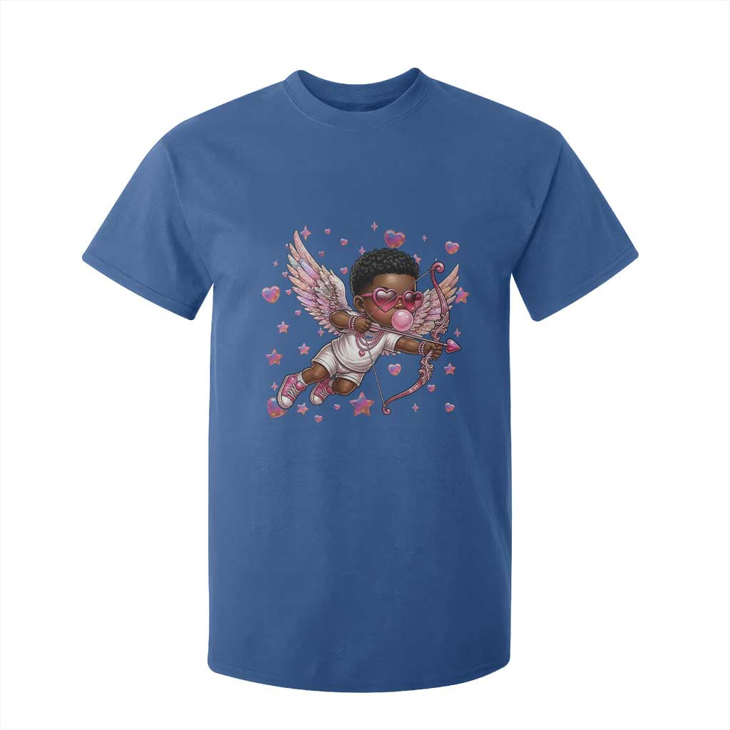 Cute Black Cupid T Shirt For Kid African American Valentines Day Gift - African Pride